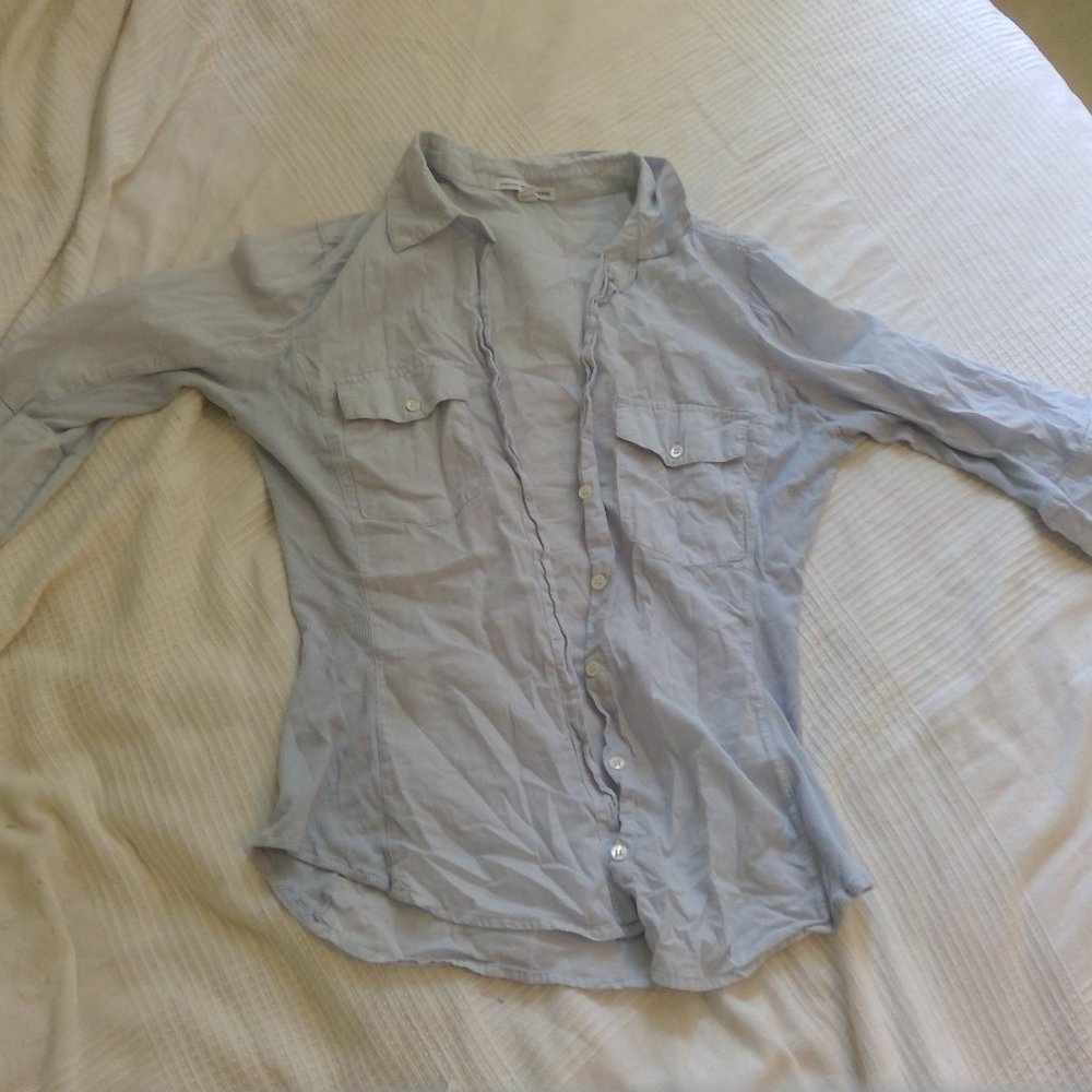 James Perse standard side panel button down